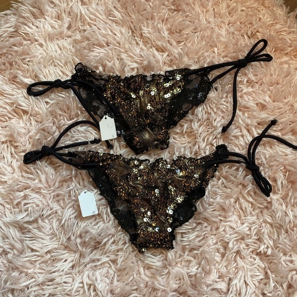 Black and Gold Sequins Bikini small and medium NWT - Picture 6 of 12